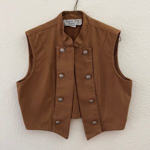 Copper double breasted military vest